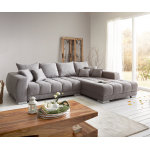 Canap - panoramique josea 300x220 cm microfibre gris pierre recamire  droite