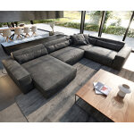 Canap panoramique sirpio xl 360x260 cm cuir synthtique vintage anthracite recamiere variable