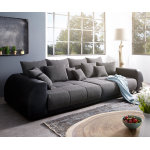 Grand canap violetta 310x135 cm noir avec coussin inclus