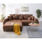 Canap violetta 310x135 marron aspect antique coussin tabouret bigsofa