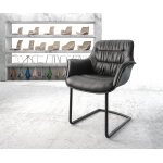 Cantilever kaira - flex cuir v�ritable noir cantilever rond noir