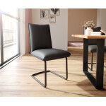 Cantilever lelio - flex cuir vritable noir cantilever rond noir ressorts ensachs