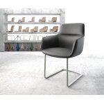 Cantilever pejo - flex cuir v�ritable noir cantilever rond acier inoxydable