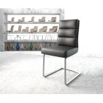 Cantilever pela - flex cuir v�ritable noir cantilever rond acier inoxydable ressorts ensach�s