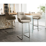 Chaise - de - bar alja - flex mélange de matériaux microfibre boue / bouclé boue cadre luge plat acier ... Chaise - de - bar alja - flex mélange de matériaux microfibre boue / bouclé boue cadre luge plat acier ...