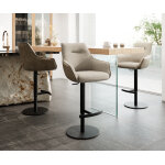 Chaise - de - bar alja - flex mlange de matriaux microfibre boue / boucl boue pied pivotant rglable ...