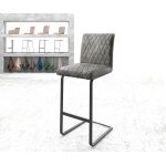 Chaise - de - bar earnest - flex piqu en diamant vintage gris chaise cantilever mtal plat