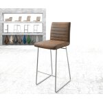 Chaise - de - bar earnest - flex vintage marron cadre de patins acier inoxydable