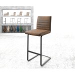 Chaise - de - bar earnest - flex vintage marron chaise cantilever métal plat Chaise - de - bar earnest - flex vintage marron chaise cantilever métal plat