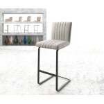 Chaise - de - bar luiga - flex rayures gris clair chaise cantilever métal plat Chaise - de - bar luiga - flex rayures gris clair chaise cantilever métal plat