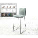 Chaise - de - bar luiga - flex rayures menthe cadre de patins acier inoxydable