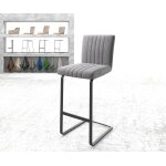 Chaise - de - bar luiga - flex tissu texturé gris clair chaise cantilever métal plat Chaise - de - bar luiga - flex tissu texturé gris clair chaise cantilever métal plat