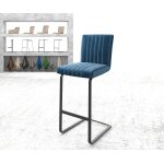 Chaise - de - bar luiga - flex velours bleu chaise cantilever métal plat Chaise - de - bar luiga - flex velours bleu chaise cantilever métal plat