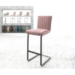 Chaise - de - bar luiga - flex velours rosé chaise cantilever métal plat Chaise - de - bar luiga - flex velours rosé chaise cantilever métal plat