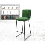 Chaise - de - bar luiga - flex velours vert cadre de patins m�tal