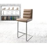 Chaise - de - bar pela - flex marron faux cuir vintage chaise cantilever acier plat inoxydable