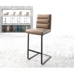 Chaise - de - bar pela - flex marron faux cuir vintage chaise cantilever métal plat Chaise - de - bar pela - flex marron faux cuir vintage chaise cantilever métal plat