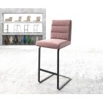 Chaise - de - bar pela - flex velours rosé chaise cantilever métal plat Chaise - de - bar pela - flex velours rosé chaise cantilever métal plat