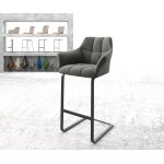 Chaise - de - bar yulo - flex tissu texturé anthracite chaise cantilever métal plat Chaise - de - bar yulo - flex tissu texturé anthracite chaise cantilever métal plat
