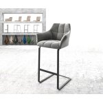 Chaise - de - bar yulo - flex velours gris chaise cantilever métal plat Chaise - de - bar yulo - flex velours gris chaise cantilever métal plat