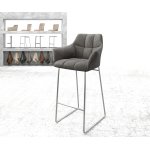 Chaise - de - bar yulo - flex vintage anthracite cadre patin acier inoxydable Chaise - de - bar yulo - flex vintage anthracite cadre patin acier inoxydable