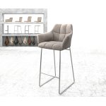 Chaise - de - bar yulo - flex vintage taupe cadre patin acier inoxydable Chaise - de - bar yulo - flex vintage taupe cadre patin acier inoxydable