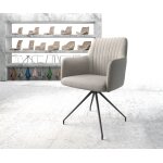 Chaise - pivotante greg - flex rayures gris clair cadre croisé conique noir pivote sur 180 Chaise - pivotante greg - flex rayures gris clair cadre croisé conique noir pivote sur 180