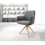 Chaise - pivotante greg - flex tissu textur� gris clair cadre en bois angulaire pivote sur 180