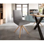 Chaise - pivotante lelio - flex tissu textur� gris clair cadre en bois angulaire pivote sur 180 ressorts ...