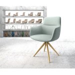Chaise - pivotante pejo - flex rayures menthe cadre en bois angulaire pivote sur 180