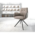 Chaise - pivotante zoa - flex taupe vintage cadre croisé angulaire noir pivote sur 180 Chaise - pivotante zoa - flex taupe vintage cadre croisé angulaire noir pivote sur 180