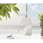 Chaise -  - suspension edessa avec coussins rotin blanc