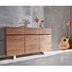 Commode live - edge 147 cm acacia marron 3 portes 3 tiroirs