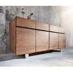 Commode live - edge 172 cm acacia marron 4 portes 4 tiroirs