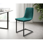 L'ensemble - de - 4 - chaises novi - adesso pétrole velours cantilever L'ensemble - de - 4 - chaises novi - adesso pétrole velours cantilever
