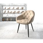 Fauteuil gaio - flex beige vintage 4 - pieds conique noir