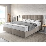 Lit - à - sommier - tapissier dream - fine 180x200 cm microfibre beige avec matelas tfk et surmatelas ... Lit - à - sommier - tapissier dream - fine 180x200 cm microfibre beige avec matelas tfk et surmatelas ...