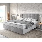 Lit � sommier tapissier dream - fine 180x200 microfibre grau