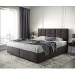 Lit  sommier tapissier dream - fine 180x200 microfibre noir