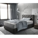 Lit - � - sommier - tapissier dream - great 120x200 cm microfibre anthracite vintage avec matelas tfk ...