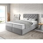 Lit - à - sommier - tapissier dream - great 140x200 cm microfibre grise avec matelas tfk et surmatelas ... Lit - à - sommier - tapissier dream - great 140x200 cm microfibre grise avec matelas tfk et surmatelas ...