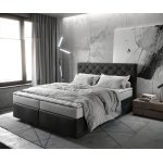 Lit � sommier tapissier dream - great 160x200 microfibre anthracite vintage