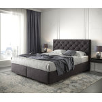 Lit  sommier tapissier dream - great 160x200 microfibre noir