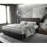 Lit  sommier tapissier dream - great 180x200 simili cuir anthracite