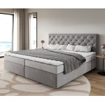 Lit -  - sommier - tapissier dream - great microfibre gris 200x200 cm matelas bonell surmatelas pu
