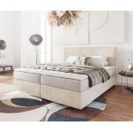 Lit -  - sommier - tapissier dream - well 180x200 cm velours ctel beige avec matelas  ressorts ensachs ...