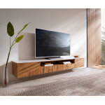 Meuble - tv bahan 220 cm mangue teck 2 portes 2 tiroirs 1 compartiment plateau en marbre blanc flottant ... Meuble - tv bahan 220 cm mangue teck 2 portes 2 tiroirs 1 compartiment plateau en marbre blanc flottant ...