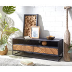 Meuble - tv famke 120 cm mangue teck 1 compartiment 2 tiroirs