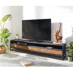 Meuble - tv famke 200 cm mangue teck 2 compartiments 3 tiroirs