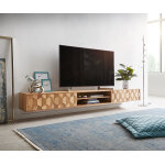 Meuble - tv fevo 240 cm acacia nature 4 portes flottant
